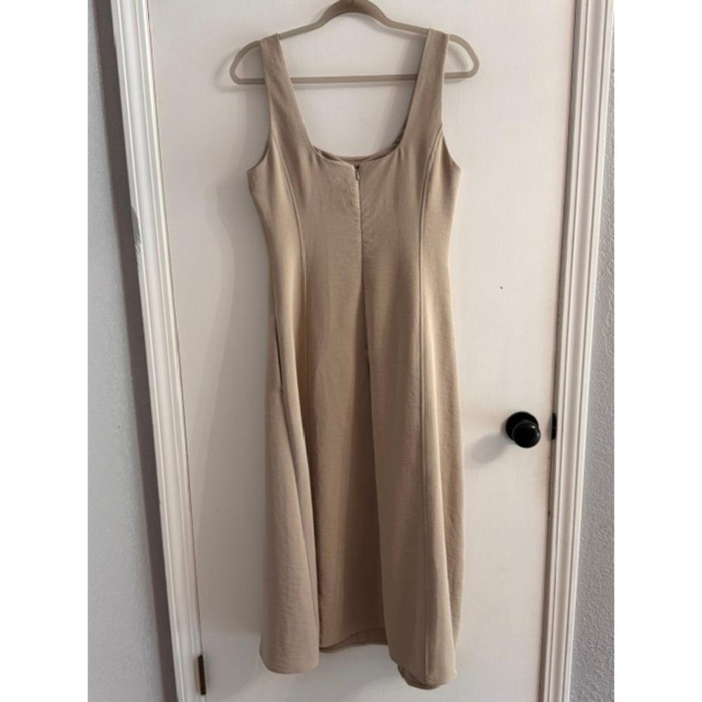 Joie Tan Beige Sleeveless Scoop Neck Midi Dress with Pockets Size 4 NWT - Picture 2 of 8
